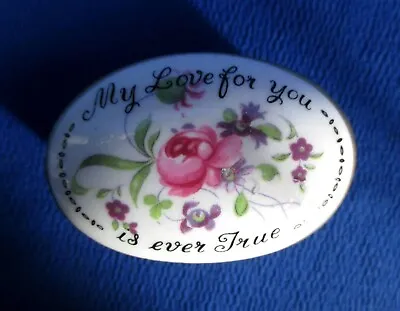 Crown Staffordshire Bone China Mini Oval Box  My Love For You Is Ever True   • $24.99