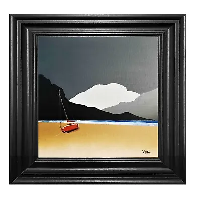 Vital Original Scottish Highlands Lochside Contemporary Painting Comes Framed • £289