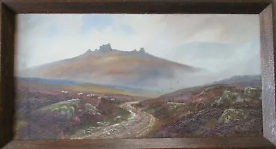 DOUGLAS PINDER Dartmoor Tor Watercolour Painting Signed Oak Framed • £145