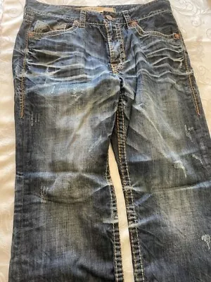 Big Star Pioneer Boot Blue Jeans Men 36x31 Distressed Dark Tag 36 • $33.97