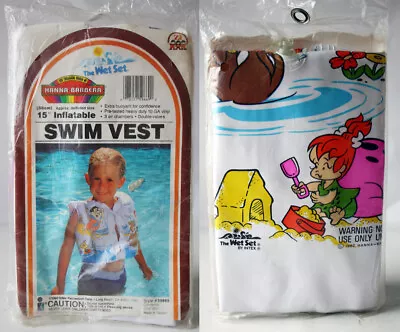 Vintage 1988 The Wet Set Flintstones Yogi Swim Vest Inflatable Intex 59669 New ! • $51.09