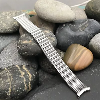 19mm 18mm Evinger USA Made Long Stainless Steel Mesh Nos Vintage Watch Band • $42