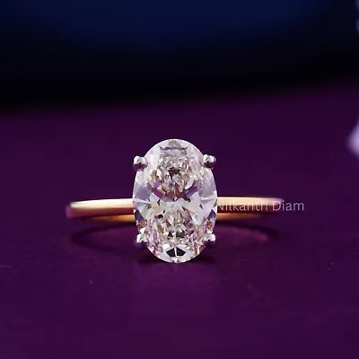 1Ct Oval Lab Grown Diamond Wedding Ring 950 Platinum D-E-VVS-VS Gift • $619