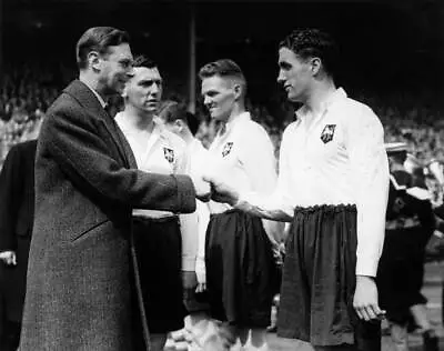 King George Vi Shakes Hands With Members Of The Preston 1937 Old Photo • $5.87