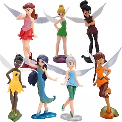 7Pcs Tinkerbell Flower Fairy Elf Princess Mini Figures Set Cake Topper Toys Kids • $19.29