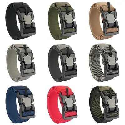 HSSEE New Men's Elastic Casual Belt Strong Nylon Magnetic Quick Release Buckle T • $9.38