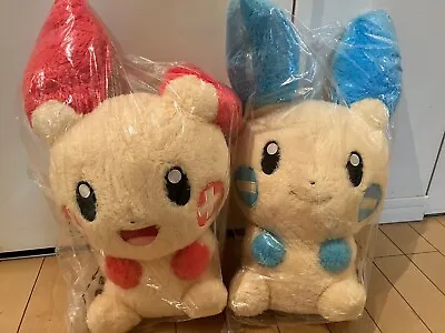 Pokemon Plusle Minun Mofugutto Warm And Healed Fluffy Big Plush Toy Doll 2 Set • $56.99