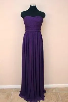 JCrew Silk Chiffon Arabelle Gown $365 Dark Eggplant 0P Petite Purple Dress • $99