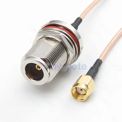 RP-SMA Male To N Female Bulkhead Panel Mount RG316 RF Coaxial Coax Pigtail Cable • $4.50