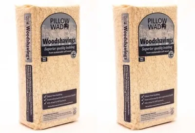 2x Pillow Wad Wood Shavings Animal Bedding Kiln Dried Bales Dust Bacteria - 1kg • £10.99
