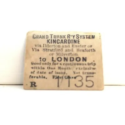 Vintage Train Ticket Dec. 24th 1917 For Ontario Canada Railroad Ephemera Paper • $14.98