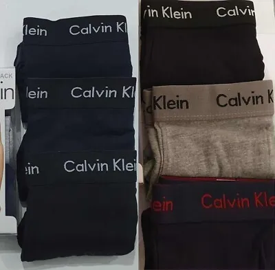 Calvin Klein Mens Boxers Trunks 3 Pack Low Rise Black/black/black Ck - L/xl • £16.99
