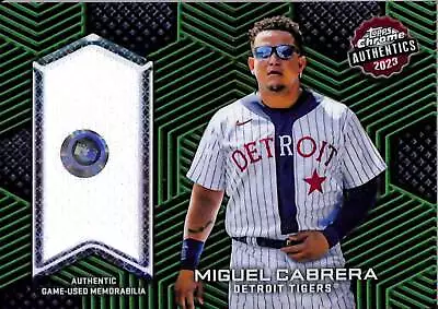 2023 Topps Chrome MIGUEL CABRERA Authentics /99 GREEN Game Used Relic Tigers • $19.95