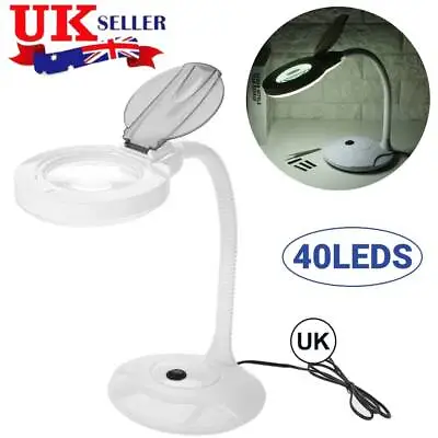 Desktop LED Cold Light Magnifier 3X Magnifying Lamp Eyeliner Manicure Tattoo • £12.12