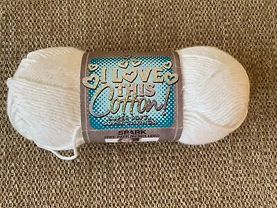 I Love This Yarn White Sparkle #06  3.5 Oz 100% Cotton 180 Yds Worsted Wt #4 NEW • $5.95