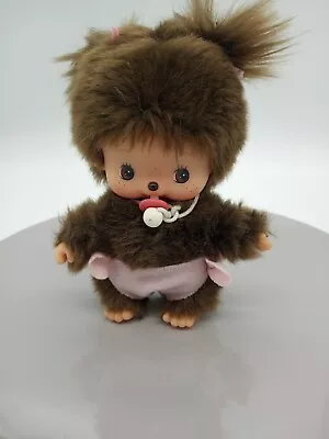 Sekiguchi Bebichhichi Monchhichi 6  Baby Girl Pink Diaper Pacifier Monkey Plush  • $49.95