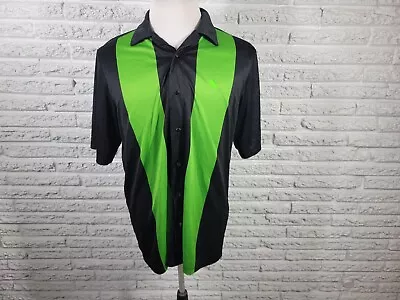 7 11 Seven Eleven Mens Shirt Large L Short Sleeve Snap Up Green Black Uniform • $35.99