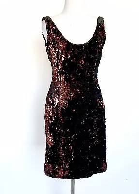 Milly Black Velvet & Copper Sequin Dress. Retail $395 Price $89 Size 2 • £64.33