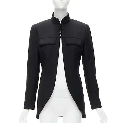 CHRISTIAN DIOR John Galliano 1999 Runway Black Mao Mandarin Collar Jacket FR38 M • $3298