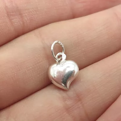 925 Sterling Silver Vintage Heart Chatelaine Charm Pendant • $17.95