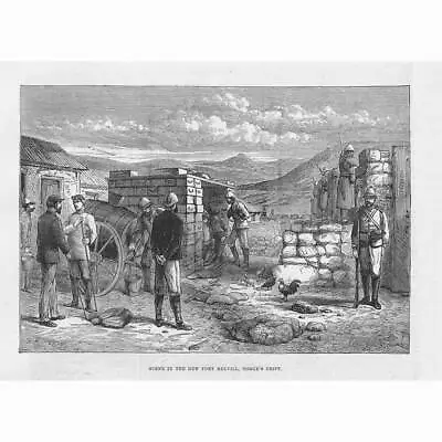 ZULU WAR Scene In The New Fort Melvill At Rorke's Drift - Antique Print 1879 • £9.99