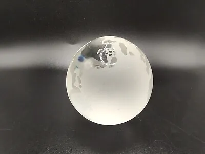 Vintage Frosted Glass World Globe Round Paperweight Solid Glass  • $6.53