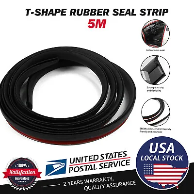 $8.99 • Buy 16ft/5M Universal Car T Shape Rubber Seal Weather Strip Door Edge Moulding Trim