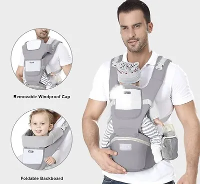 £20.99 • Buy IULONEE Newborn Baby Carrier With Hip Seat Ergonomic Infant Grey 