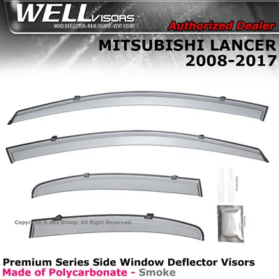WELLvisors For Deflectors Mitsubishi Lancer Sedan 08-17 Guards Window Visors • $63.99