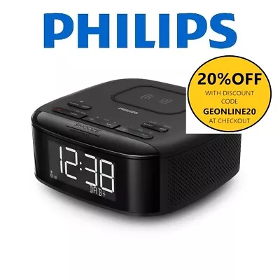 PHILIPS Bluetooth Alarm Clock Radio W/ FM DAB+ Radio & QI Charger - TAR7705/98 • $99.99