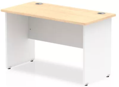 Impulse Panel End 800/600 Rectangle Desk Maple Top White Panels • £147.11