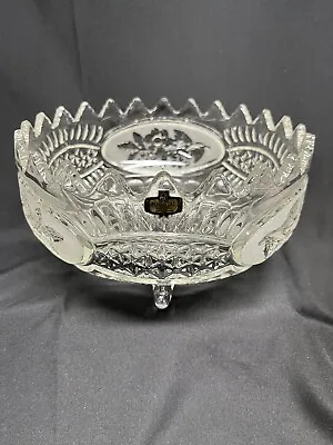 Kristal Zajecar 24% Lead Clear 3 Footed Candy/Fruit Bowl Pre Owned Yugoslavia • $20.30