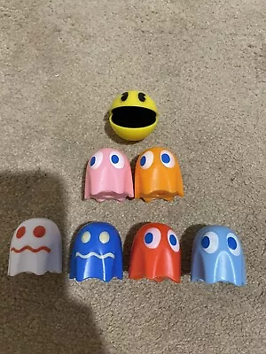 Pacman Ghost Plastic Figures Pencil Topper Inky Blinky Pinky Clyde Set Rare • £34.99