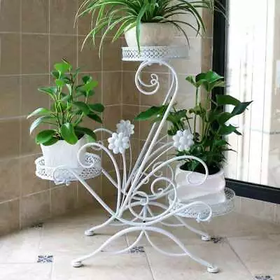 3 Tier Flower Pot Plant Stand Shelf Display Rack Metal Garden Patio Decor Indoor • £25.99