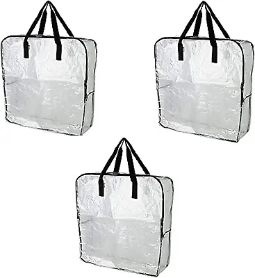 Pack Of 3 - Extra Large Clear Storage Bag For Clothing Storage Under The Bed St • £22.51