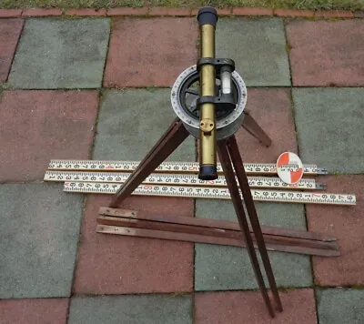 Vintage Surveying Transit With Original Box Tripod Measuring Rod Complete Set • $375