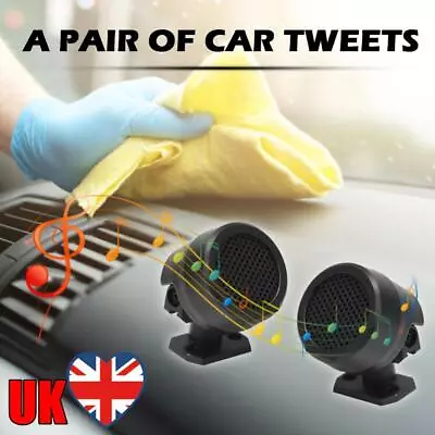 2Pcs Car Tweeters Speakers 12V 500W Mini Treble Loudspeaker Small Round Speaker • £4.79