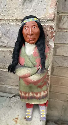Handmade Vintage?  Native American Indian Male Doll 11.5  • $19.95