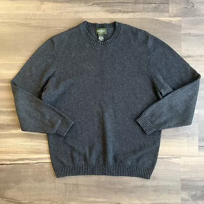 Eddie Bower Men’s Knitted Pullover Sweater Cotton Nylon Lambs Wool Blend Grey L • $24