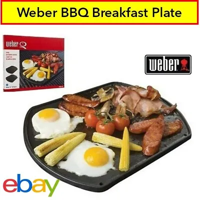 Weber BBQ Reversable Breakfast Plate Baby Q1000 Cast Iron Cooking Plate Camping • $74