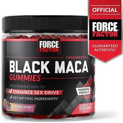$19.99 • Buy Force Factor Black Maca Gummies, 400mg, Enhance Sex Drive, Passion Berry Flavor