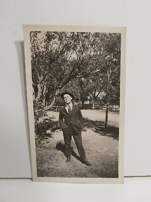 1910s Vintage Found Photograph Old Photo B&w 2 Dapper Man In Suit Outside Pic • $7.17