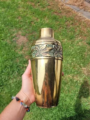 Art Nouveau Brass Repousse Floral Leaf Ebossed Vase Urn Copper Germany WMF ? • $95