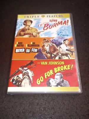 Objective Burma Never So Few Go For Broke DVD Triple Feature Sinatra Errol Flynn • $9.99