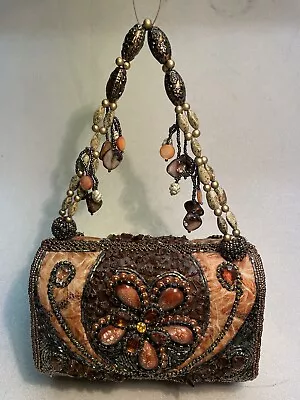 $32.50 • Buy Vintage Art Deco Heavily ￼Beaded Purse Very Cute, Cool And Unique! ￼ 7”x4”x3.5”