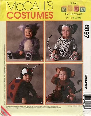 McCall's 8897 Ladybug Monkey Koala Bear & Dalmatian COSTUME Sz 2 UNCUT Pattern • $9.95