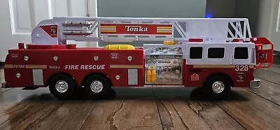 CLEAN VINTAGE 2008 Tonka 32  Fire Rescue Truck #328 Working Lights/Sirens(05786) • $49.69