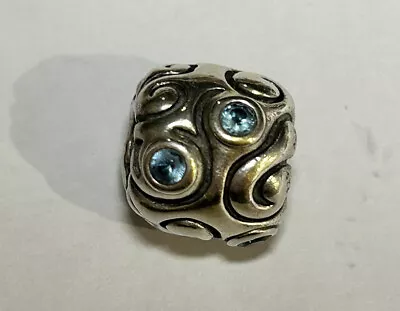 $85 • Buy Pandora Retired Rare 925 Sterling Silver & 14k Gold Elemental Flow Gold Pl Topaz