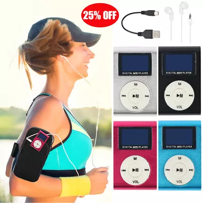 Portable Digital MP3 Player Micro SD Clip USB Music Player With Earphones Bundle • £4.99