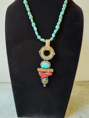 Mars And Valentine-Echo Of The Dreamer Turquoise Onyx Cinnabar Citrine... • $375